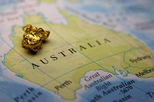 Map of Australia with Gold Nugget – GEO Exploration Contact Page Contact - Map of Australia with gold nugget symbolising GEO Exploration’s gold projects in the region.